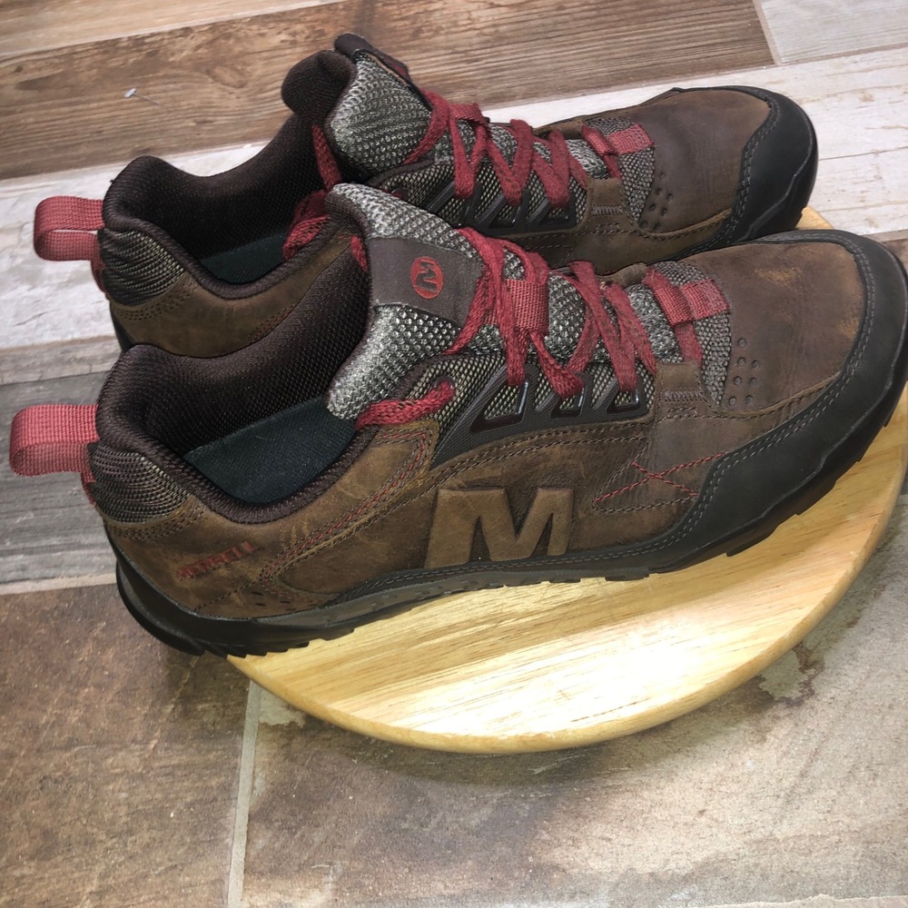 Merrell Annex Trak Low Hiking Shoes Mens 12 US Clay Brown Leather Vibram J91805